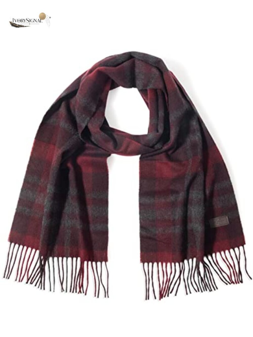 100% Cashmere Patterned Scarf 66 Inch Winter Cold Weather Scarf